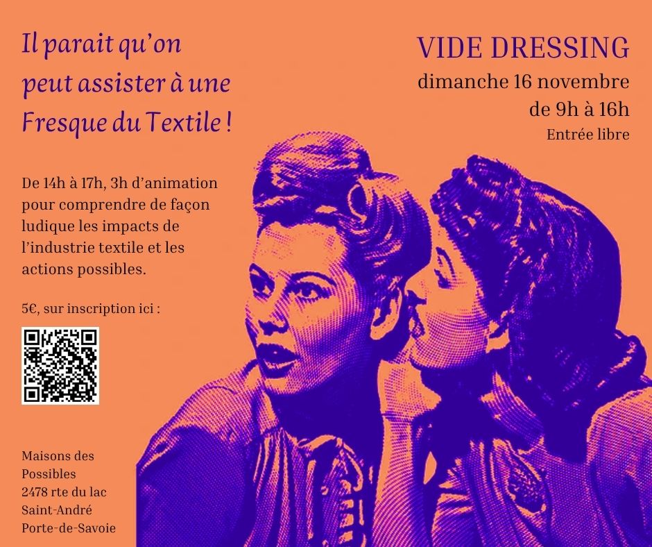 Fresque du textile organisée pendant le vide dressing aux Maisons des Possibles